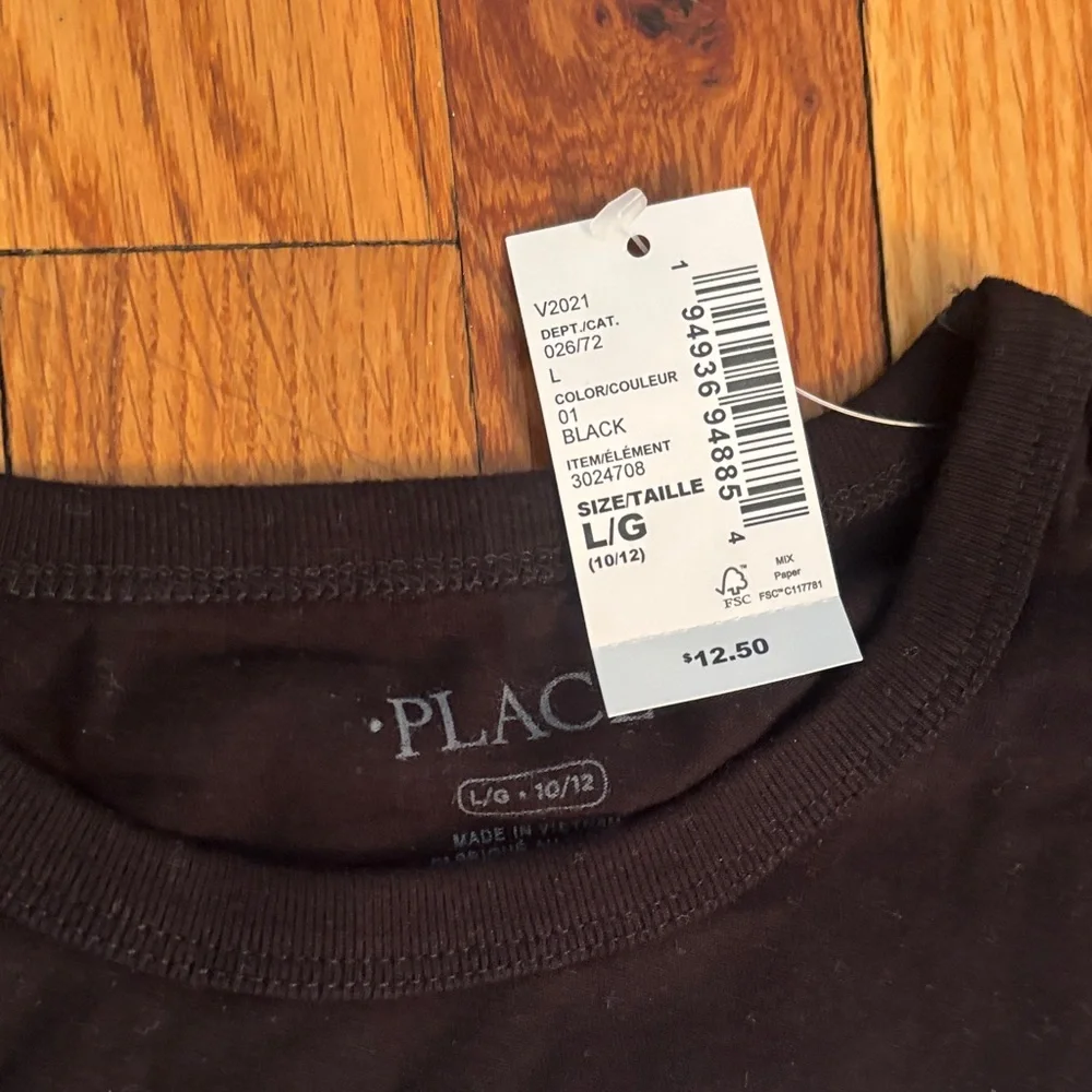 The Children's Place Black 'Cousin Crew' Long-Sleeve tees 2 shirts L or XXL